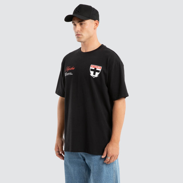 St Kilda Saints AFL Season Tee Jet Black