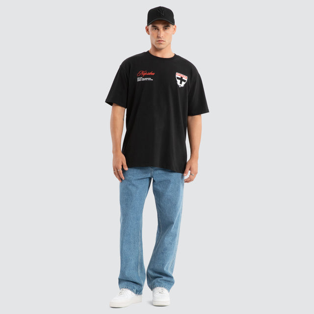 St Kilda Saints AFL Season Tee Jet Black