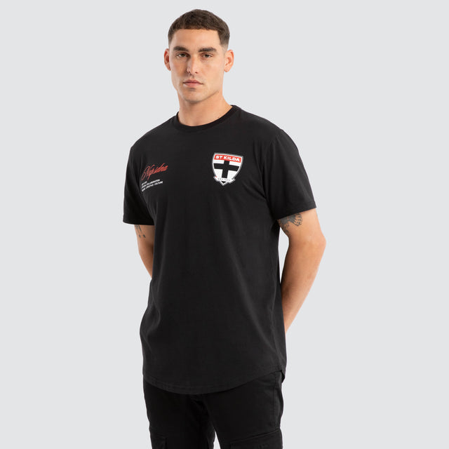 St Kilda Saints AFL Prime Tee Jet Black