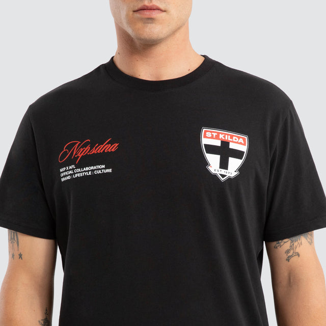 St Kilda Saints AFL Prime Tee Jet Black