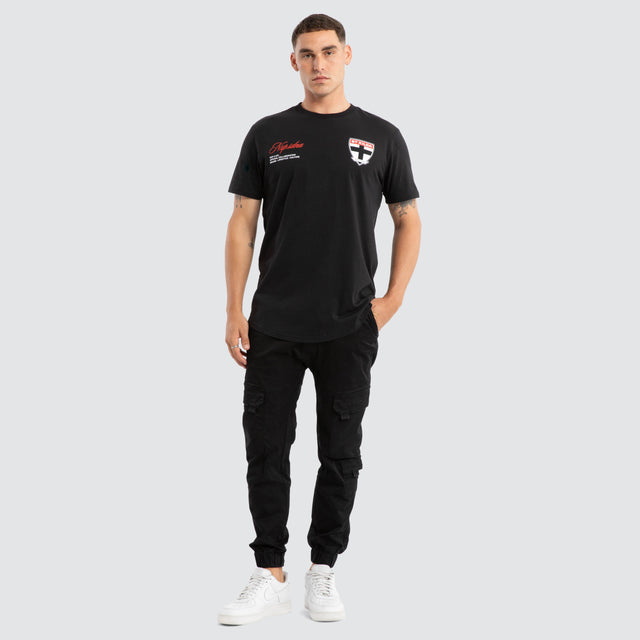 St Kilda Saints AFL Prime Tee Jet Black