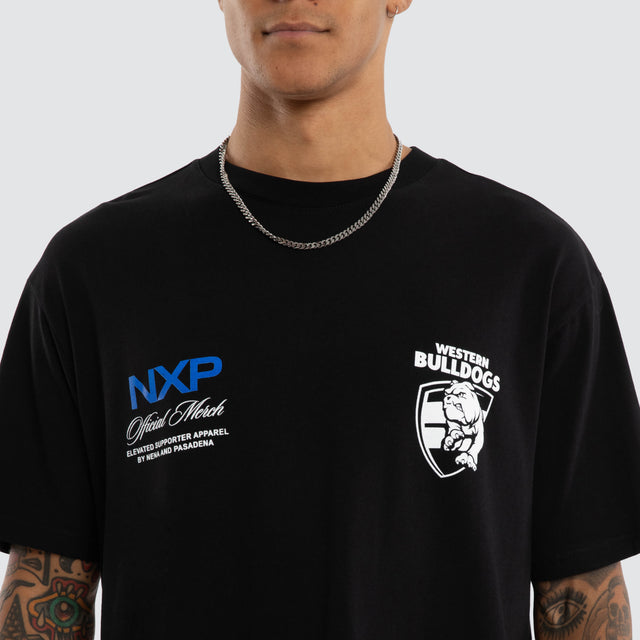 Western Bulldogs Grand Box Fit Tee Jet Black