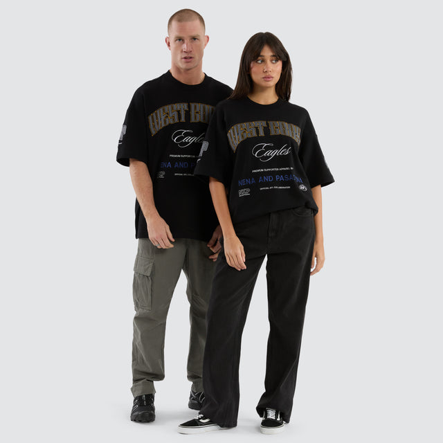 West Coast Eagles Game-On Loopback Tee Jet Black