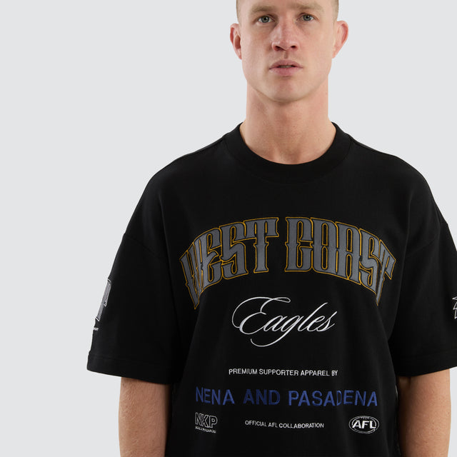 West Coast Eagles Game-On Loopback Tee Jet Black