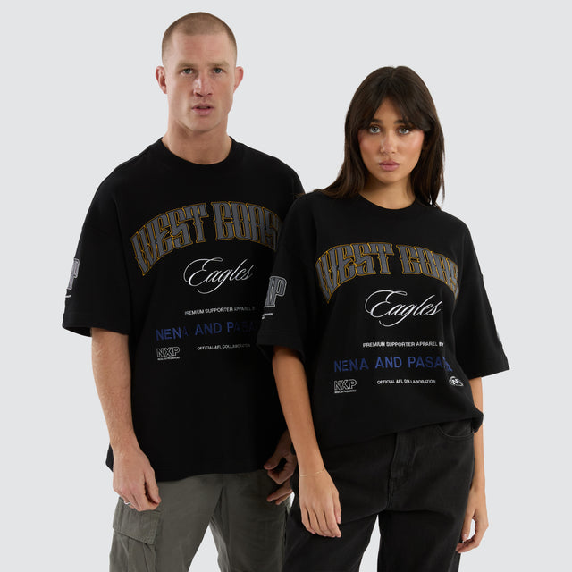 West Coast Eagles Game-On Loopback Tee Jet Black