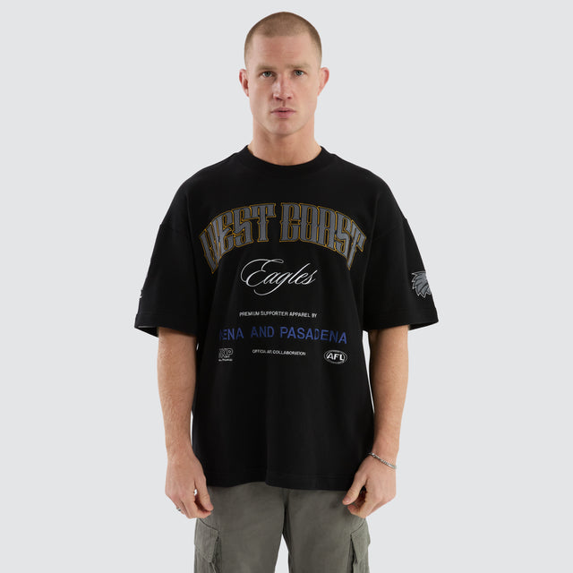 West Coast Eagles Game-On Loopback Tee Jet Black