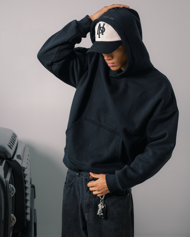 Airdrie Box Fit Hoodie Black