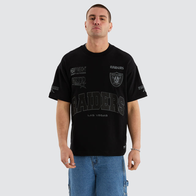 Las Vegas Raiders NFL Blacked Out Loopback Raptor Tee Jet Black