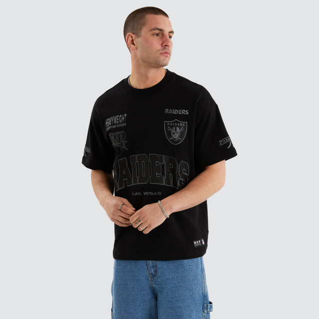 Las Vegas Raiders NFL Blacked Out Loopback Raptor Tee Jet Black