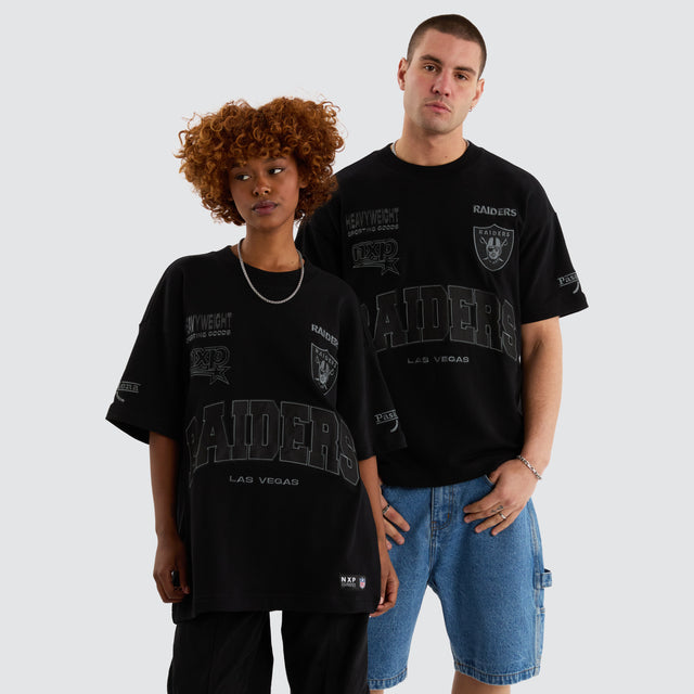 Las Vegas Raiders NFL Blacked Out Loopback Raptor Tee Jet Black