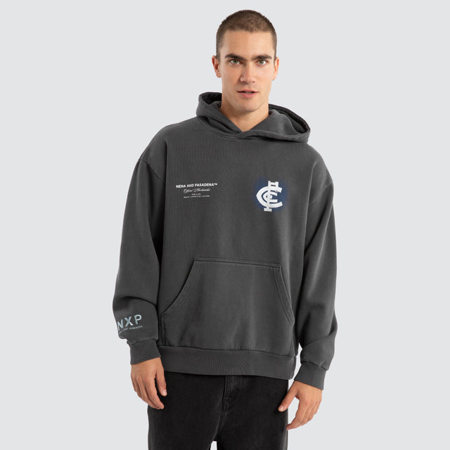 Carlton Blues AFL Vintage Hoodie Pigment Asphalt