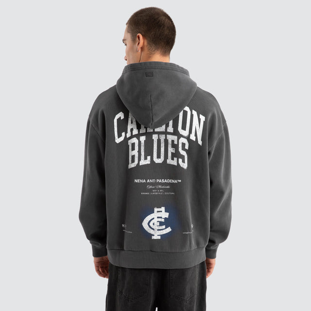 Carlton Blues AFL Vintage Hoodie Pigment Asphalt