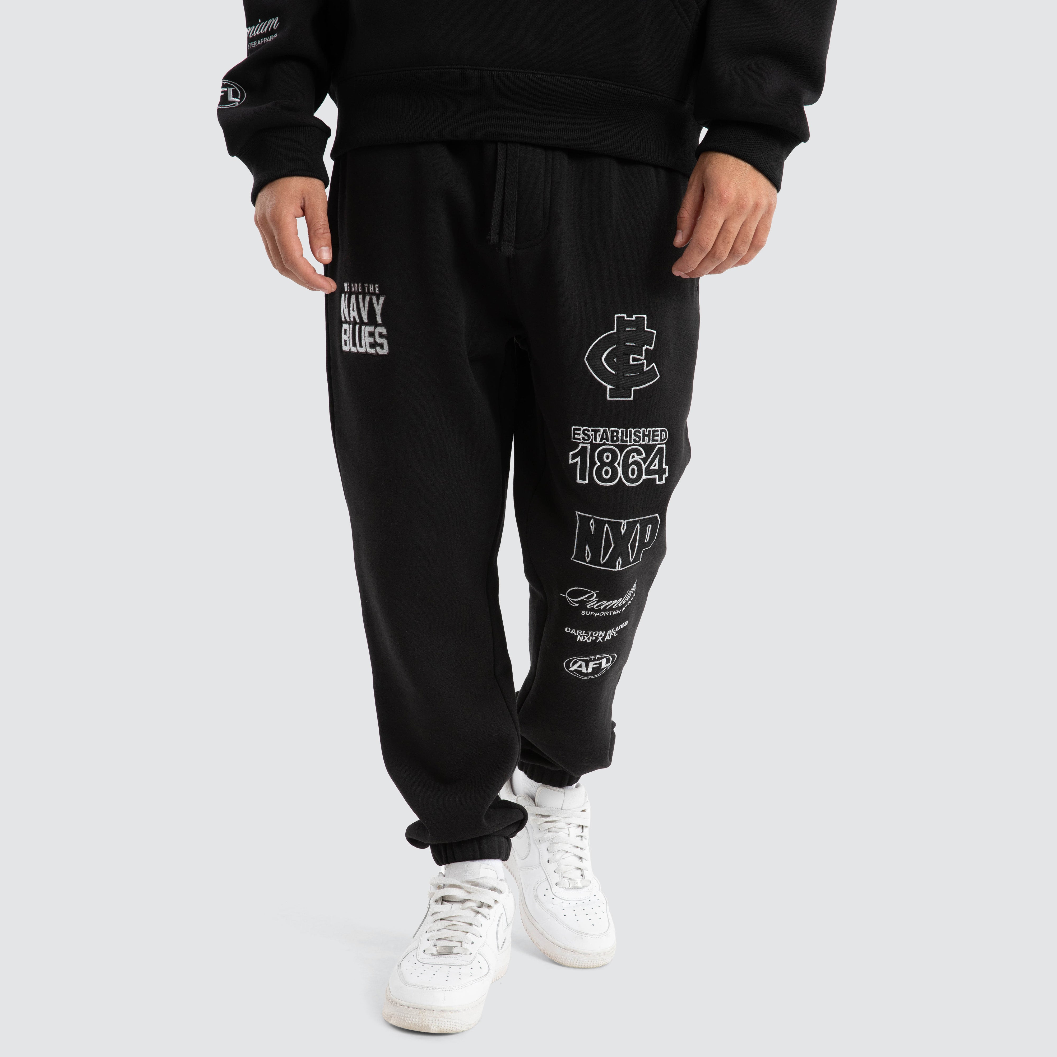 Collingwood Magpies AFL Mono Trackpants in Black | NXP