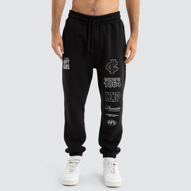 Carlton Blues AFL Mono Trackpants Jet Black