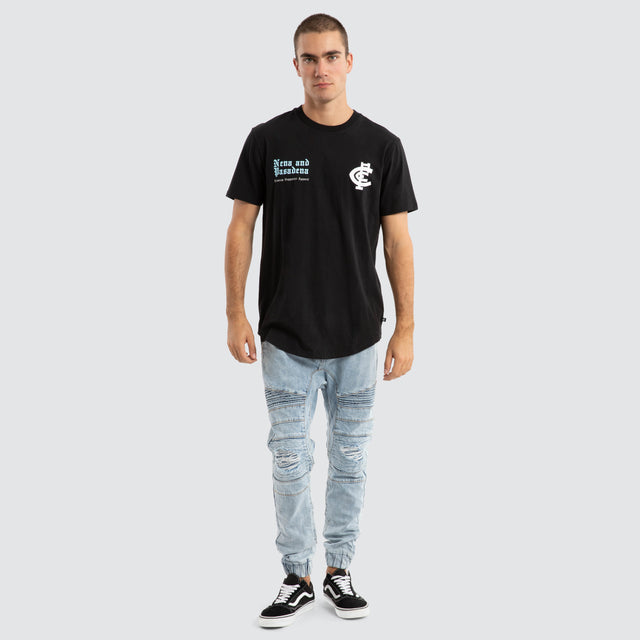 Carlton Blues AFL Vert Tee Jet Black