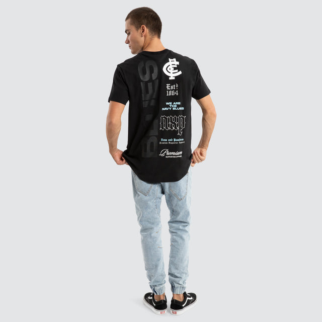 Carlton Blues AFL Vert Tee Jet Black