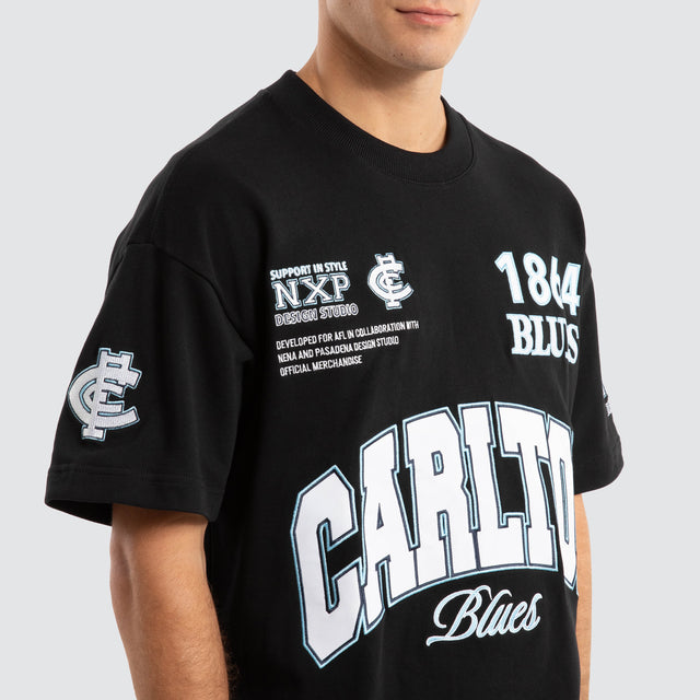 Carlton Blues AFL Academy Tee Jet Black