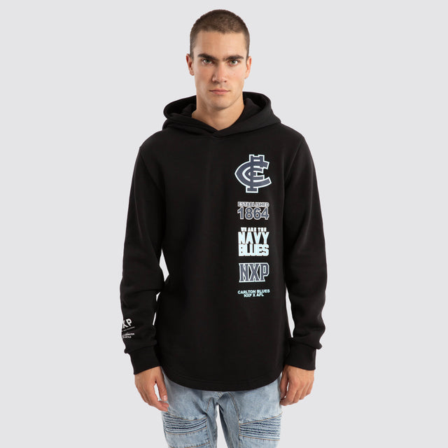 Carlton Blues AFL Spine Hoodie Jet Black