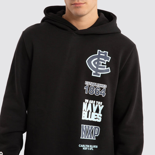 Carlton Blues AFL Spine Hoodie Jet Black