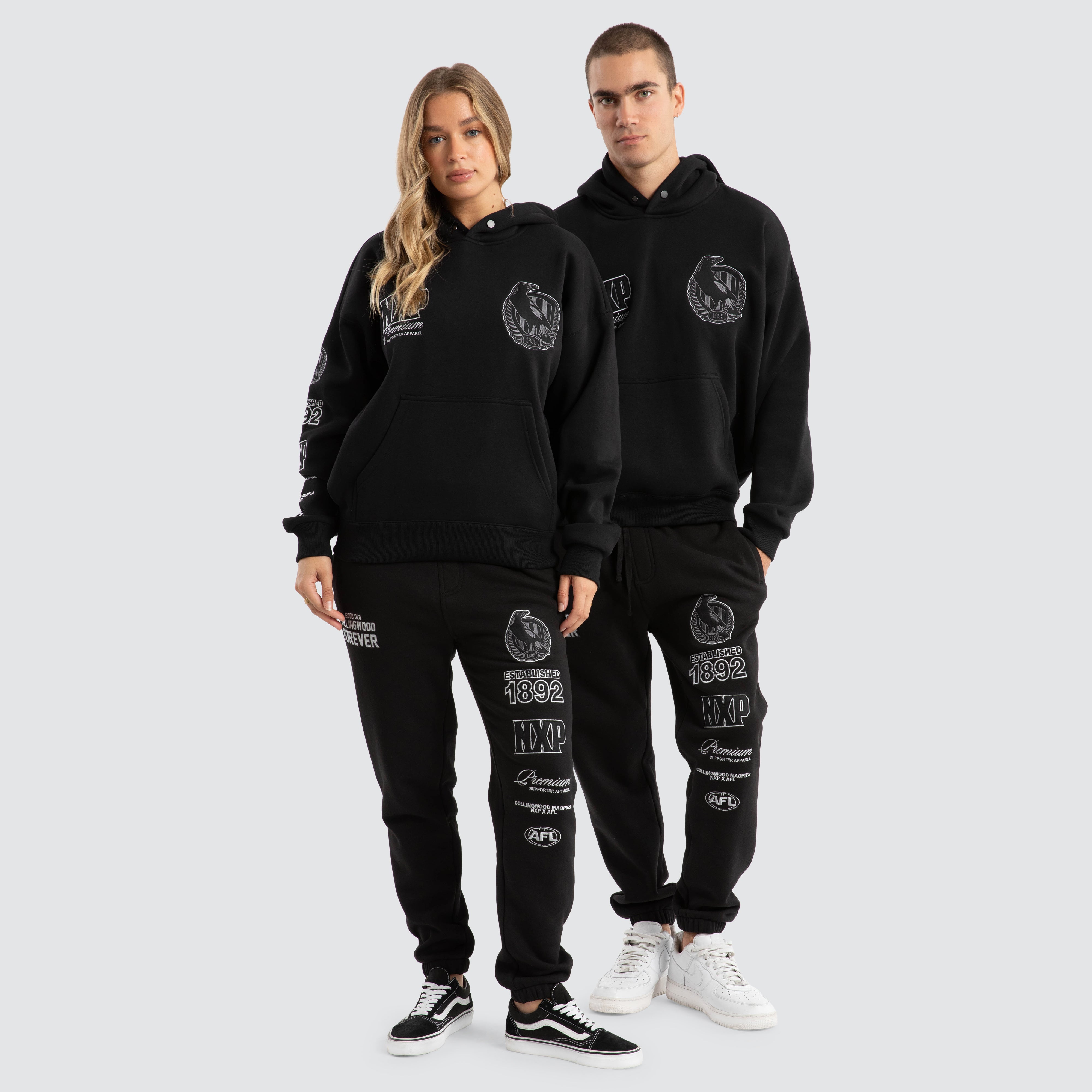 Collingwood Magpies AFL Mono Hoodie in Black | NXP