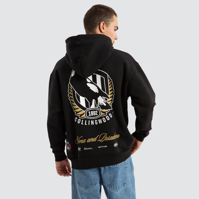 Collingwood Magpies AFL Season Hoodie Jet Black