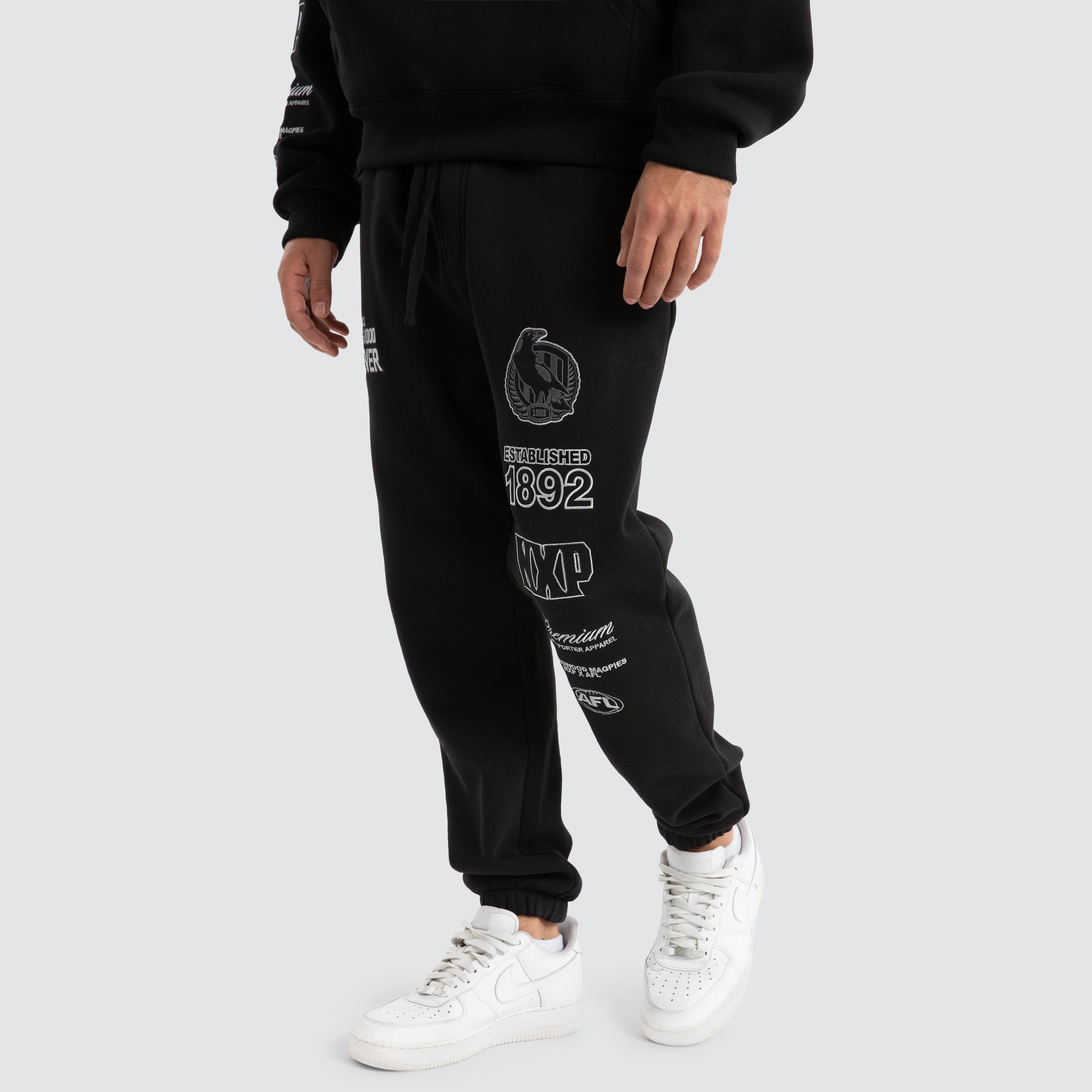 Collingwood Magpies AFL Mono Trackpants in Black | NXP