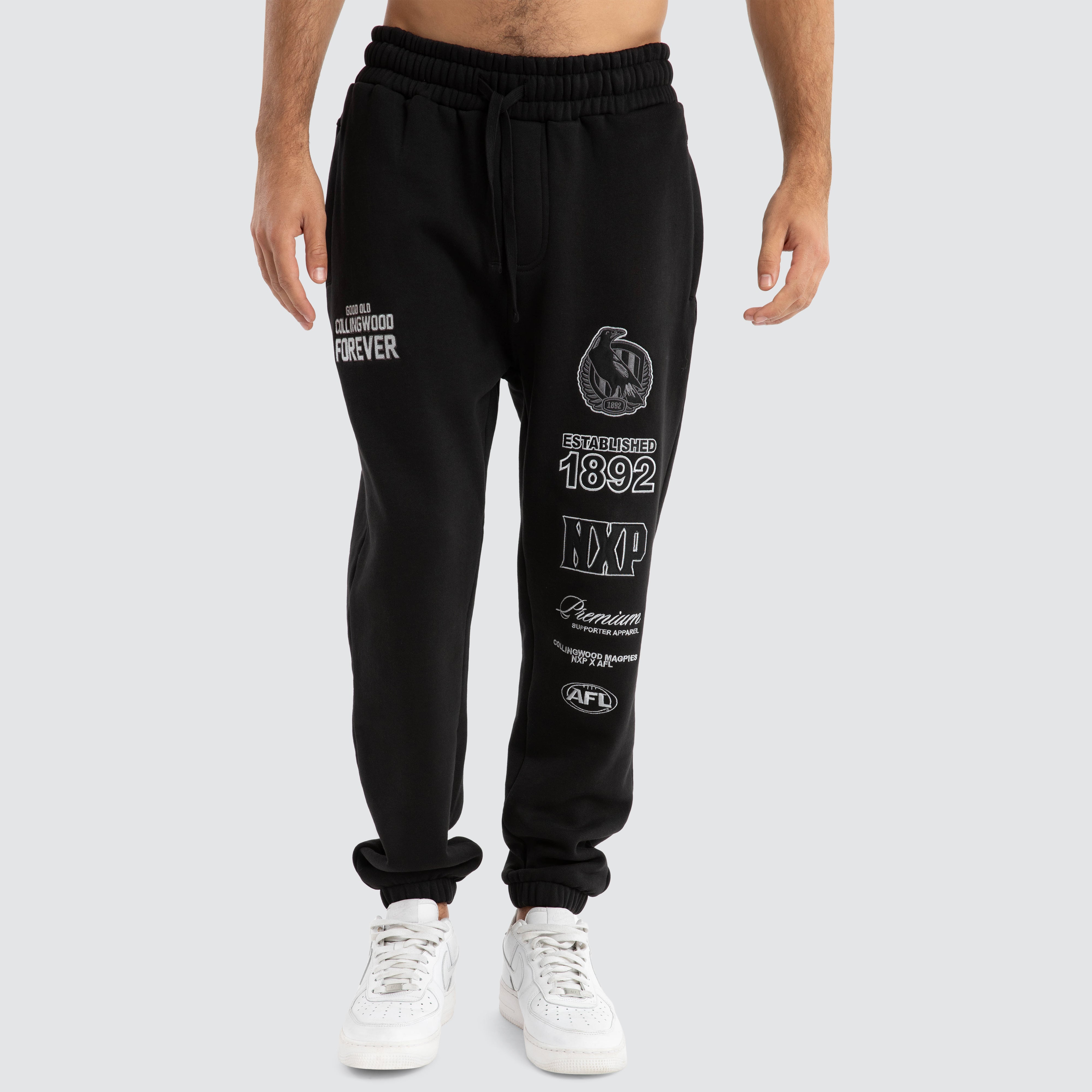 Collingwood Magpies AFL Mono Trackpants in Black | NXP