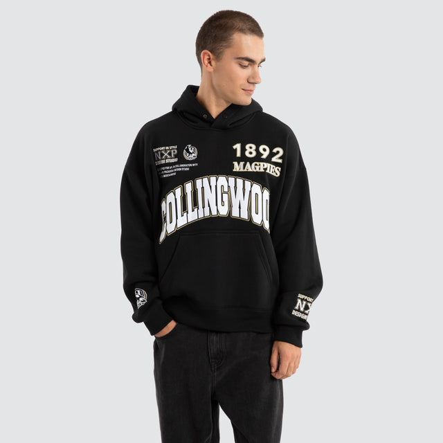 Collingwood Magpies AFL Academy Hoodie Jet Black