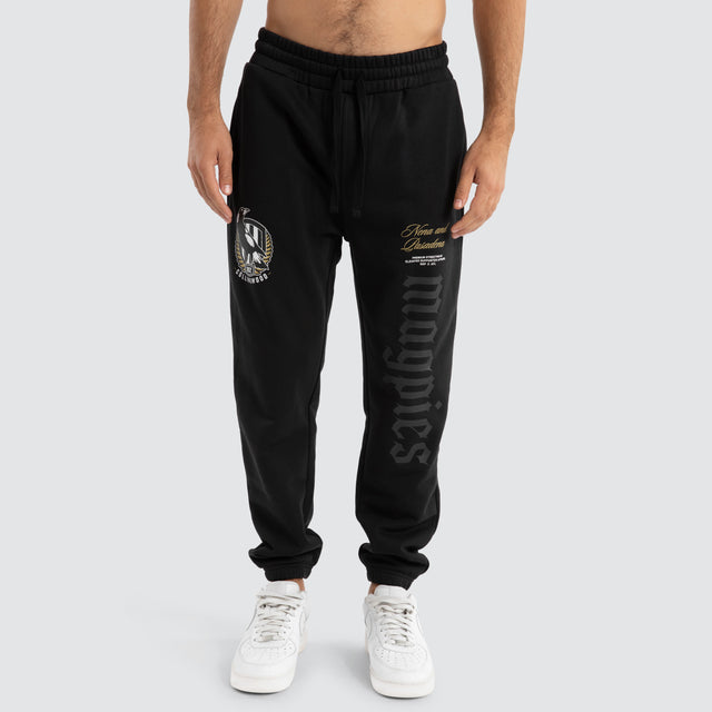 Collingwood Magpies AFL Cali Trackpants Jet Black