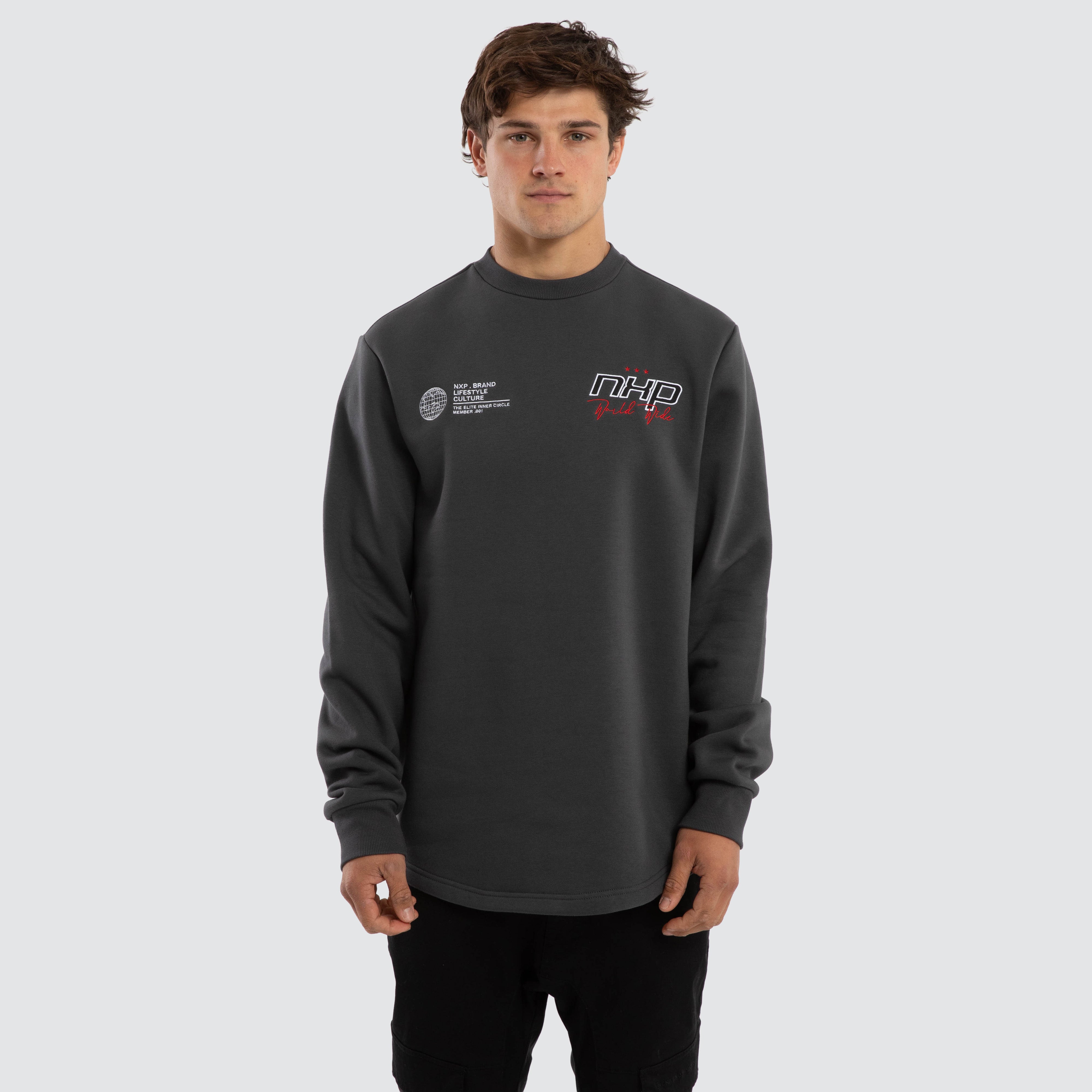 Moderate Curved Hem Sweater Grey | NXP