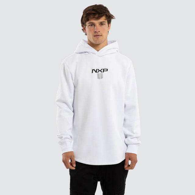 Model wears Crew Dual Curved Hoodie Optical White Hoodies  – image 1