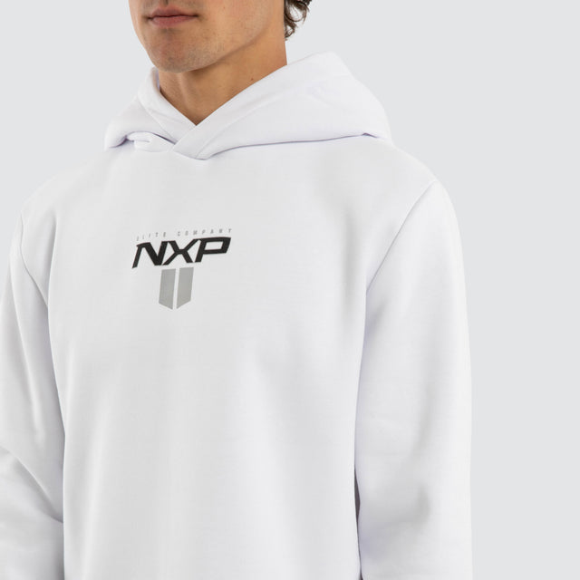 Model wears Crew Dual Curved Hoodie Optical White Hoodies  – image 4