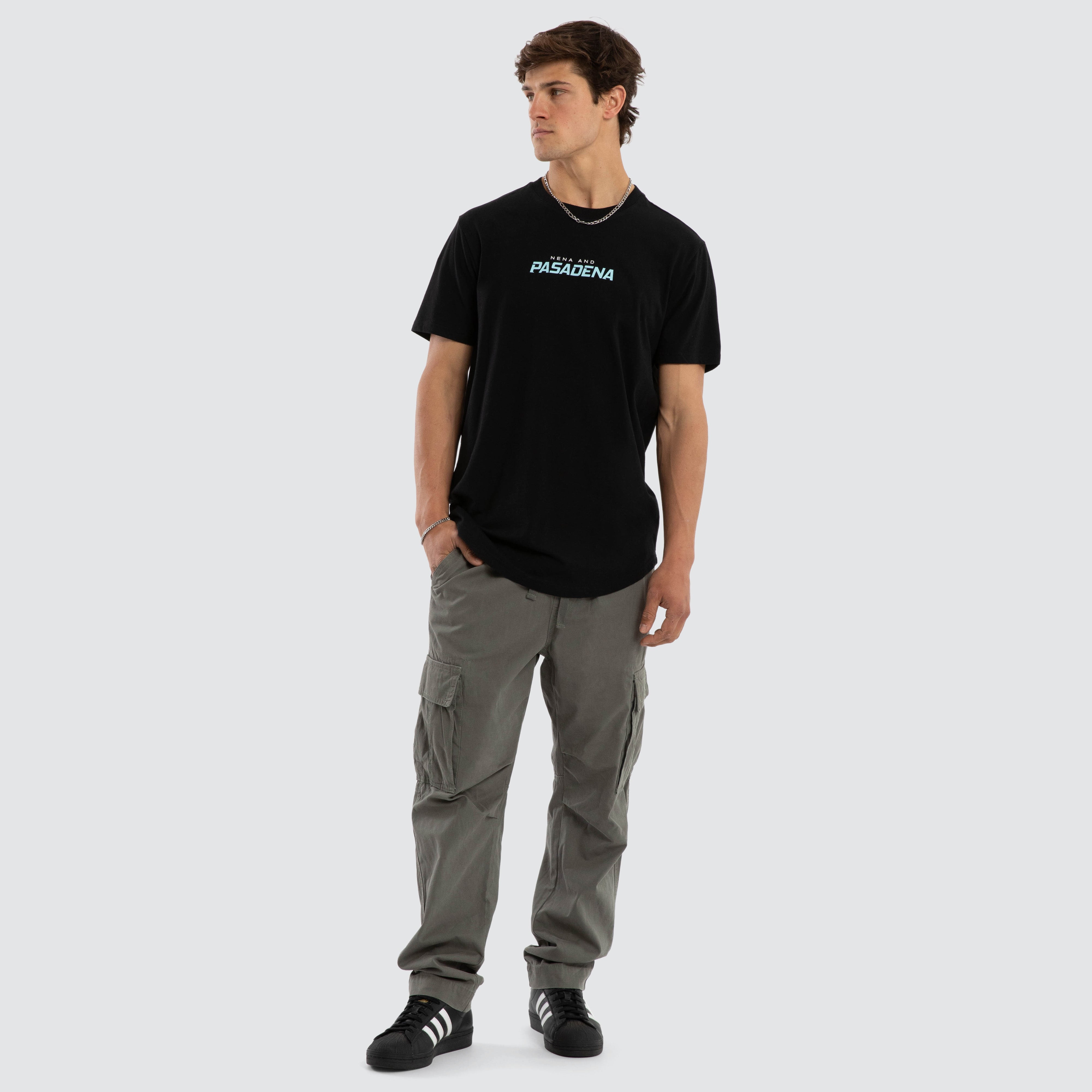 System Curved Hem T-Shirt Black | NXP