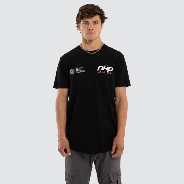 Moderate Dual Curved Tee Jet Black