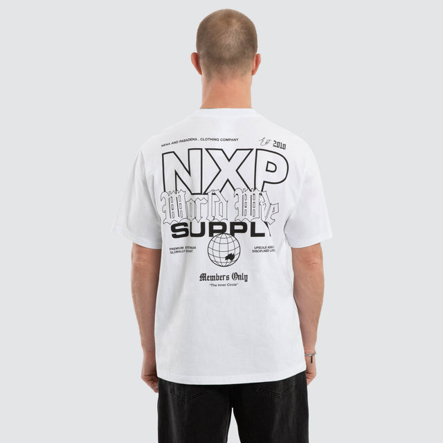 Model wears Dominant Classic Tee Optical White T-Shirts  – image 1