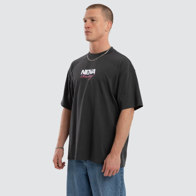 Model wears Fury Raptor Tee Asphalt Grey T-Shirts in Grey - Image 7