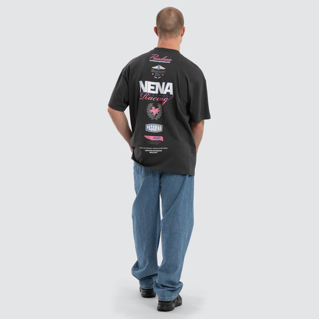 Model wears Fury Raptor Tee Asphalt Grey T-Shirts in Grey - Image 4