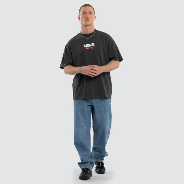 Model wears Fury Raptor Tee Asphalt Grey T-Shirts in Grey - Image 6