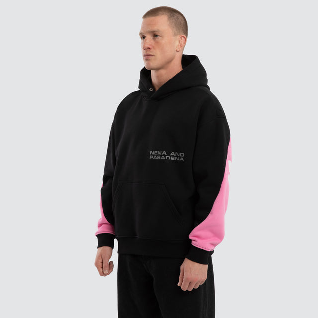 Zone Box Fit Hoodie Black/Pink