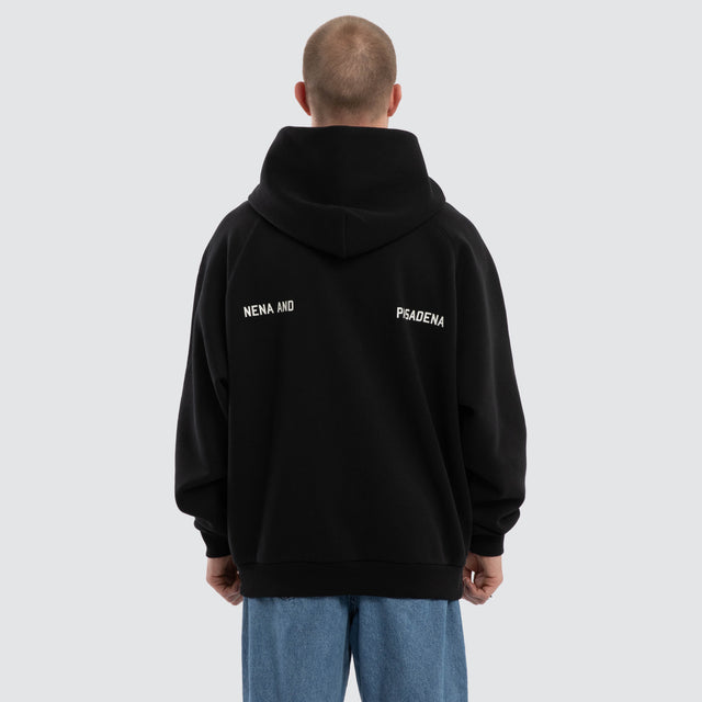 Rich Raglan Fleece Hoodie Anthracite Black