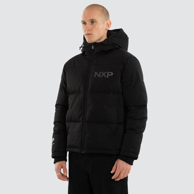 Onus Hooded Puffer Jet Black