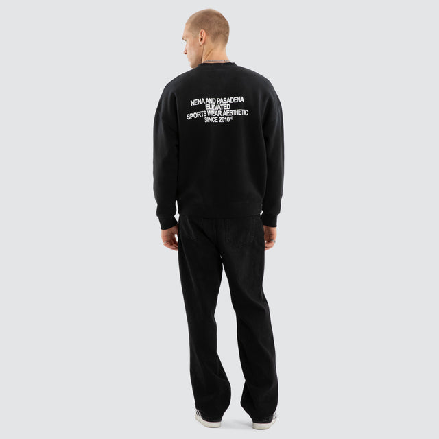 Halo Box Fit Sweater Sunbleached Anthracite Black