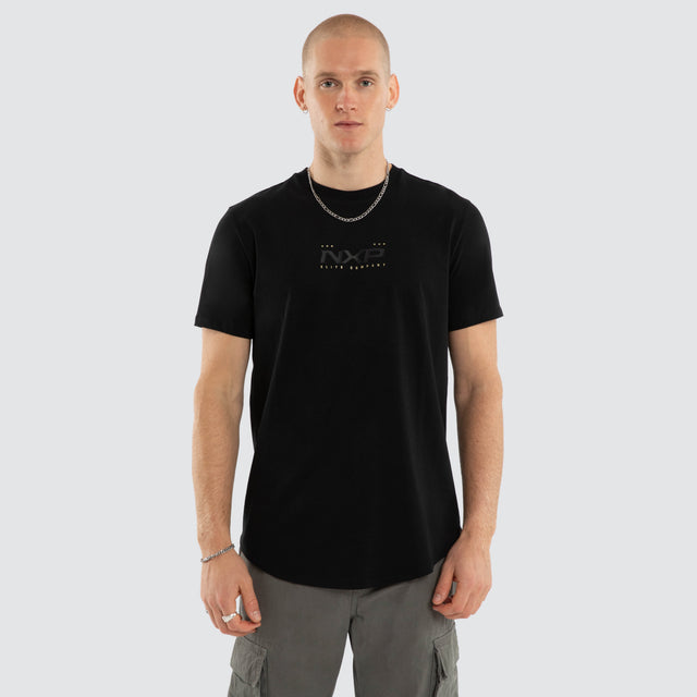 Deliberate Dual Curved Tee Jet Black