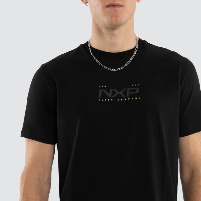 Deliberate Dual Curved Tee Jet Black