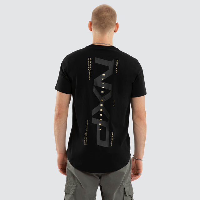 Deliberate Dual Curved Tee Jet Black