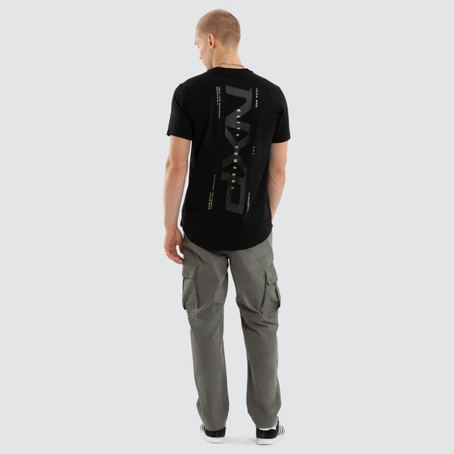 Deliberate Dual Curved Tee Jet Black