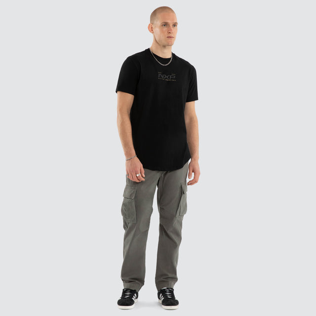 Deliberate Dual Curved Tee Jet Black