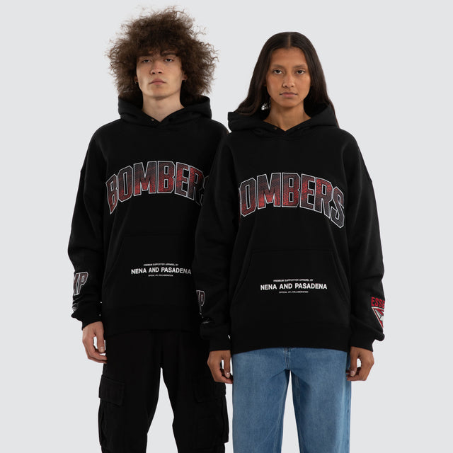Ben Davis Essendon Bombers Box Fit Hoodie Jet Black