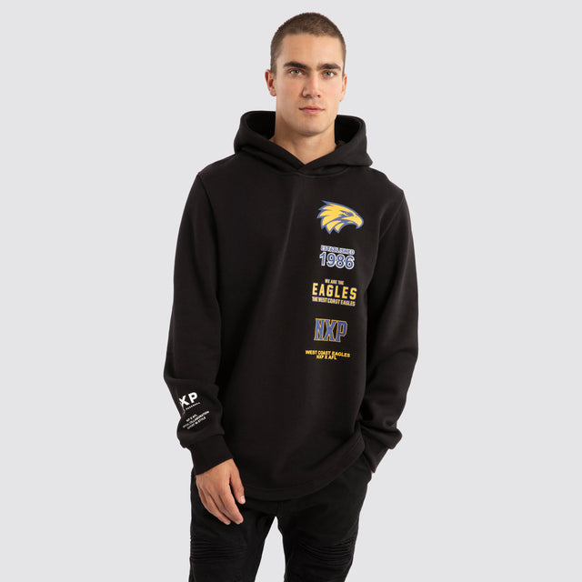 West Coast Eagles AFL Spine Hoodie Jet Black