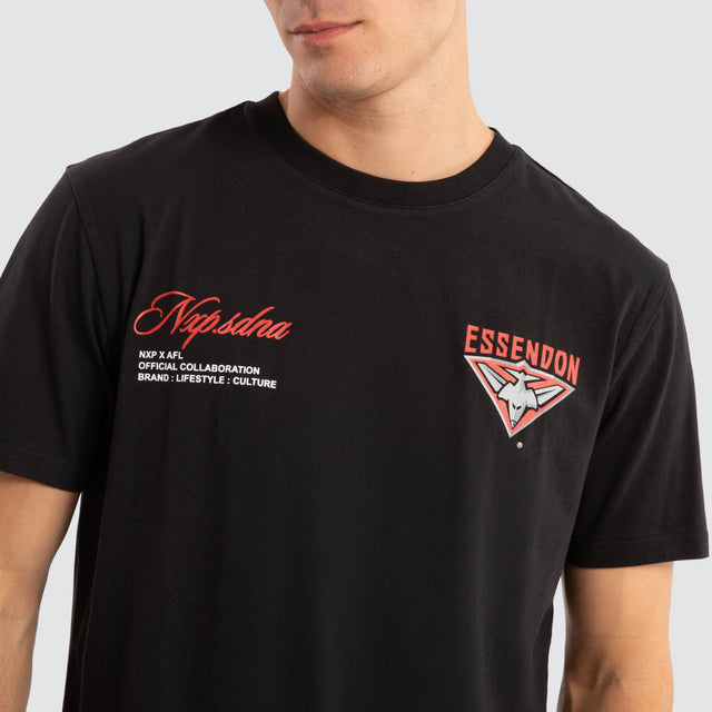 Essendon Bombers AFL Prime Tee Jet Black